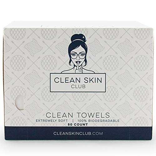 Clean Skin Club – Clean Towels | World’s 1ST Biodegradable Face Towel | Disposable Makeup Removing Wipes | 100% Organic Viscose | 50 CT | Super Soft for Sensitive Skin | Dry Cleanser Towelettes