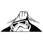 Black & White Space Trooper Sticker Galactic Trooper Helmet Sticker Sci-Fi Helmet Decal for Cars Trucks & Toolboxes