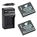 DSTE 2X CGA-S008 CGA-S008A CGA-S008E Battery + DC68 Travel and Car Charger Compatible with Panasonic Lumix DMC-FX520 SDR-S25 S26 FS20 FX37 FX55 FX500 as DMW-BCE10 VW-VBJ10E BP-DC6