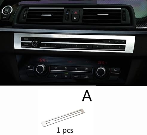 Amazon Hkpkyk 車のエアコンの装飾 Bmw 5シリーズf10 F18 525liの車の内部の修理cdセンターパネルトリムステッカーコントロール装飾カバー 車 バイク 車 バイク