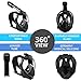 DIVELUX Full Face Snorkel Mask - Snorkeling Gear for Adults and Kids - Diving Mask with 180° Panoramic Viewing - Anti Fog & Anti Leak Scuba Mask, S/M, L/XL, XS, (Black, S/M)