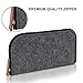 Pencil Case Pen Case, Pouch, and Pencil, Felt Student Stationary Zipper Bag, Organizer Large Capacity Perfect for Pens, Pencils, Gel Water Markers School Supplies with Special Key Ring (Grey)