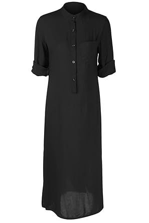 black maxi shirt dress