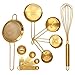 Homestia 10PCS Gold Measuring Spoons and Cups Set, Stainless Steel, Kitchen essentials for Cooking and Baking, Measurements for Dry & Liquid Ingredients