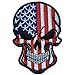 SpaceAuto Bundle 3 Pieces Skull Head w/ USA American Flag Military Tactical Morale Badge Hook Loop Fastener Patch 3.54
