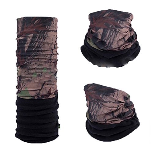 Triwonder Multi-use Fleece Neck Warmer Gaiter Balaclava Mask Hood Scarf Headband Cap (Black)