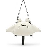 Cute Manta Ray Plush Mini Purse – Soft Stuffed Animal Backpack with Adjustable Straps, Small Crossbody Shoulder Bag for Women, Kids, Teens, Girls, Gift for Animal Lovers