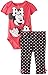 Disney Baby Girls Minnie Mouse Short Sleeve Bodysuit and Pant Set, Fuchsia, 3-6 Months