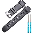 MCXGL Resin Watch Band Strap Compatible with Caiso ProTrek PRG-260/270/550/250/500 PRW3500/2500/5100 Mens Rubber Sports Waterproof Replacement bracelet Black