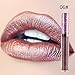 Anself 6Pcs BlingBling Lipstick Waterproof Moisturizing Glitter Pigment Nude Metallic Long Lasting Lip Gloss Smooth Raspberry 6 Colors