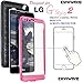 COVRWARE Aegis Series case for LG Stylo 2 (2016) / Stylo 2 Plus/Stylo 2 V with Built-in Screen Protector Heavy Duty Full-Body Rugged Holster Armor Cover Belt Swivel Clip Kickstand, Pink