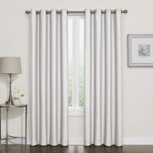 DESIGN SOLUTIONS Darcy 72-Inch 100% Blackout Grommet Top Window Curtain Panel in White