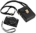 Protective Leather Camera Case Strap - Digital Compact Point and Shoot Camera Bag with Straps Powershot G7X Mark ii, G9 (Black Leather)