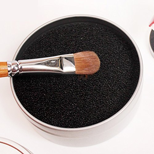 Round Sponge Brush Makeup Cleaner Iron Box for Eye Lip Face Cosmetic Brushes