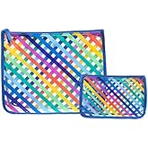 Clear Designer Zipper Insert (Set of 2) Travel Organizer Storage Pop In Bogg Bag (Stripes)