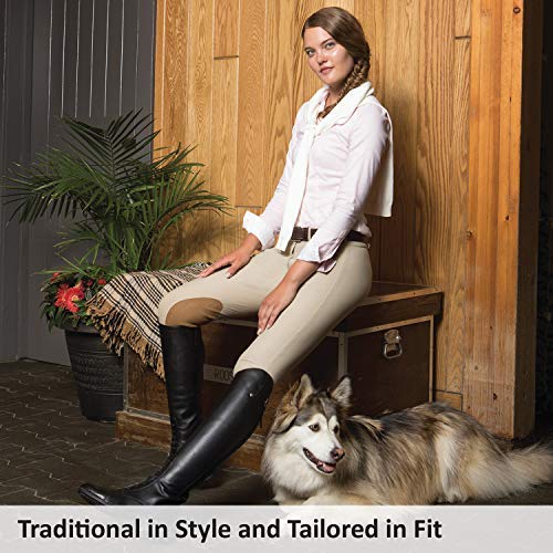 ELATION Show Breeches for Women Platinum Chelsea - Ladies Hunter Breeches for Incredible Performance Breeches, Comfort and Style (Tan, 28R)