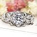 Clearance! WILLTOO Jewelry Fashion Forever Classic Flowers with Tiny Zircon Engagement Wedding Band Ring (Silver, US 6)