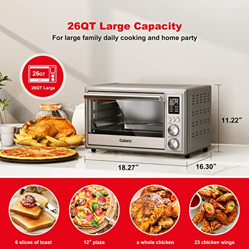 Galanz Combo 8in1 Air Fryer Toaster Oven, Convection Oven with Pizza