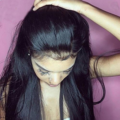 GAMAY HAIR Pre Plucked 360 Lace Frontal Brazilian Human Hair 360 Lace Frontal Closure Silk Straight 360 Virgin Hair Lace Band Frontals with Baby Hair (18 INCH, FREE PART)