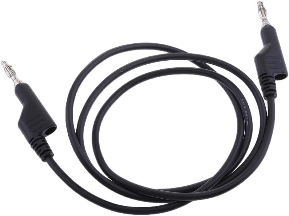 1M/3ft Double Ended Full Copper Stackable Banana Plug Test Cable Black