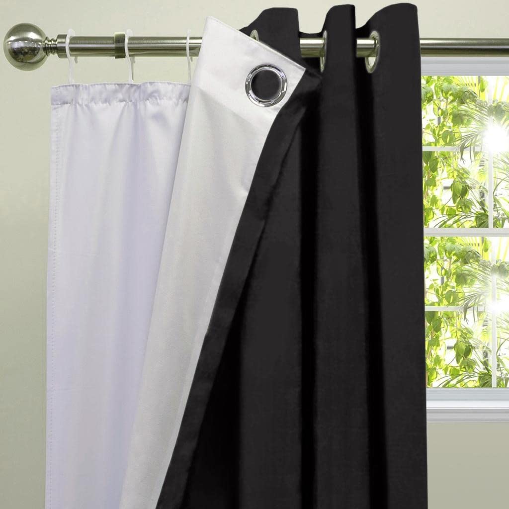Nopton Textile Blackout Lining for Eyelet Curtains 3 Pass Thermal Insulated Includes Curtain Hooks (46" x 72" (Inc 16 Hooks))