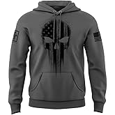 Fantastic Tees USA American Skull Men's Patriotic Hoodie Sweatshirt