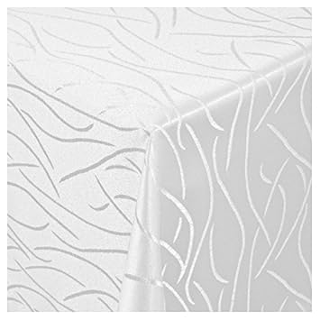 Tischdecke Damast mit Saum im Streifendesign - Eckig Oval und Rund in Premiumqualität- Größe und Farbe wählbar OVAL 160x280 c