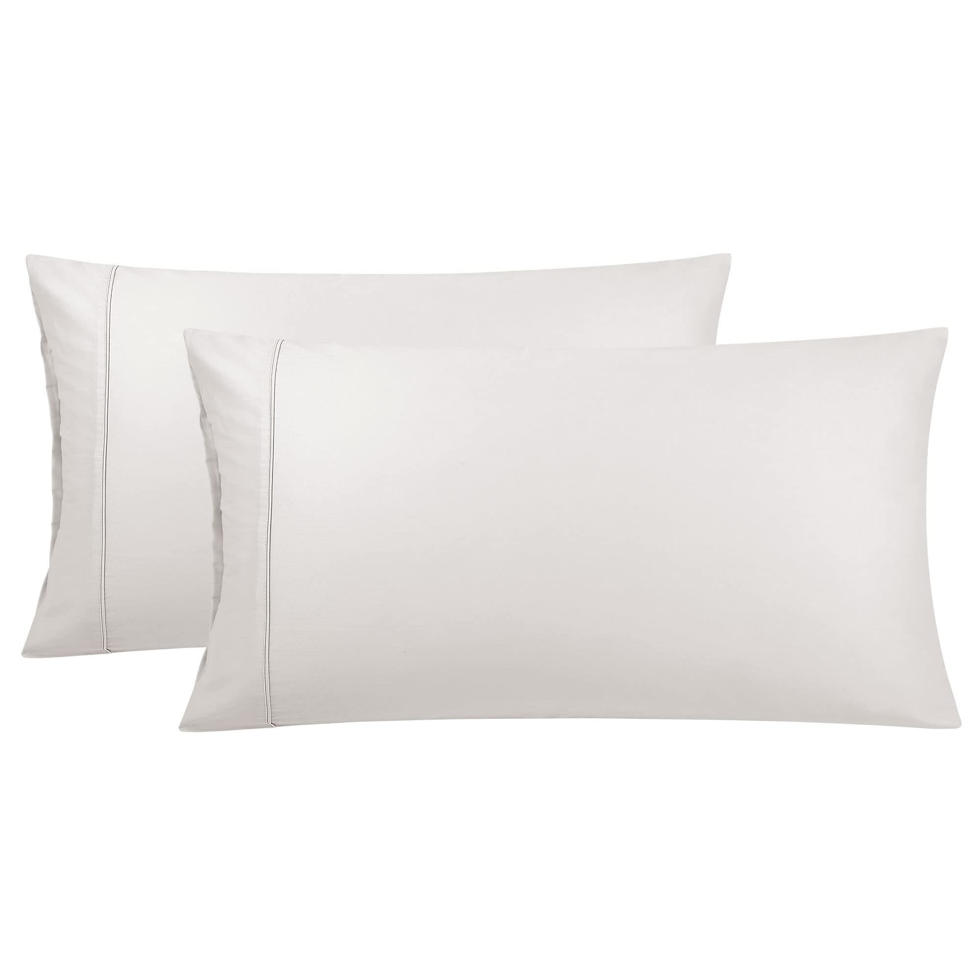 PiccoCasa Pillowcases 2 Pack Cotton Pillow Cases with Zipper Closure Soft & Comfortable Pillow Cases 50x75cm Isabelline