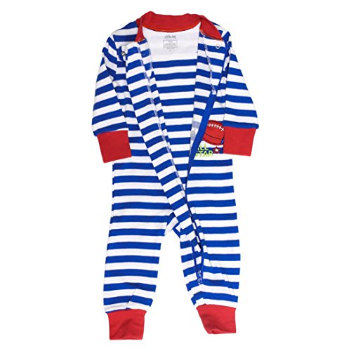 Little Me Boy's Bodysuit Romper (3T, Blue White Stripes All Star)