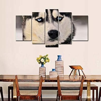 Caoyiyi Five Canvas Painting Painting Animal Husky Pet Dog Home Decor Poster Print Wall Art B Framed Buy Online At Best Price In Uae Amazon Ae