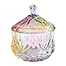 FLYING BALLOON Elegant Embossed Colorful Crystal Glass Candy Box with Lid Food Jewelry Box Storage Jar Best Gift for Family Friends