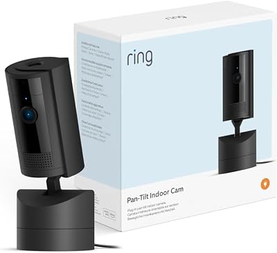 Caméra intérieure orientable Ring (Pan-Tilt Indoor Camera) | Caméra de surveillance des animaux, à prise, orientable à 360° et inclinable à 169° | Essai Ring Protect gratuit 30 jours