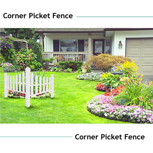 SunnyRoyal 38" X 95" Picket Vinyl Fence Panels Enclosure Panel Screen Garden Fencing Corner Accent Essentials Scalloped for Yard, Gardens, Outdoor Products, White 1 Pic