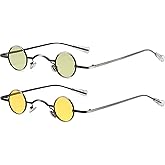 Dollger Punk Polarized Sunglasses 70s Hippie Circle Small Sun Glasses