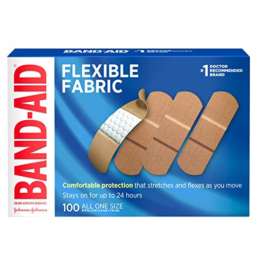 vendajes adhesivos de tela flexible band-aid 3/4 de pulgada x 3 pulgadas 100 cada uno