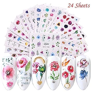 Fameza Nail Art Stickers for Women -24 Sheets