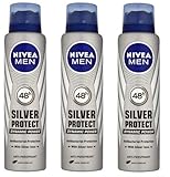 Nivea Men 48hr Silver Protect Dynamic Power Antiperspirant Spray Pack of 3