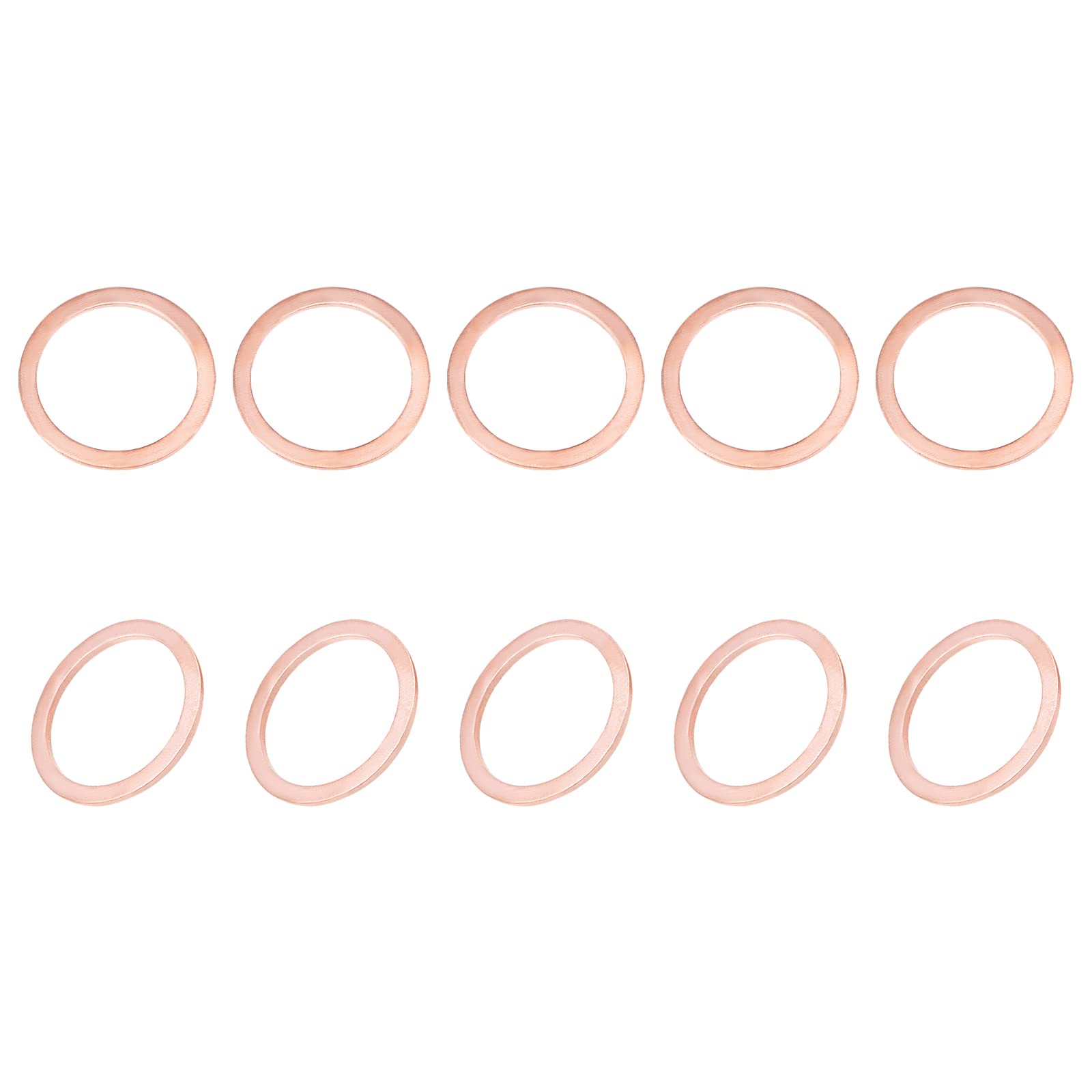 DTGN 24mmx30mmx1.5mm(IDxODxT) Flat Copper Sealing Washers - 20Pack - Good for Industrial Machinery M24 Screws - Copper Flat Ring Gaskets — image 1