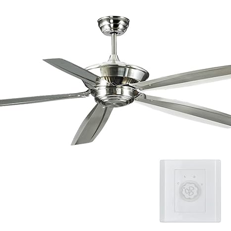 56 Inch Stainless Steel Lampless Ceiling Fan Modern Simple Wind