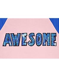 Una Frase Para impresionante Niñas Lentejuelas Raglan manga corta Moda Camisetas