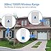 Wireless Doorbell, Wireless Door Chime Mini Waterpoof Door bell Chime Work at 1000 Feet with Various Melodies, Volume Levels & LED Flash - (1 Door Sensors & 2 Receiver)