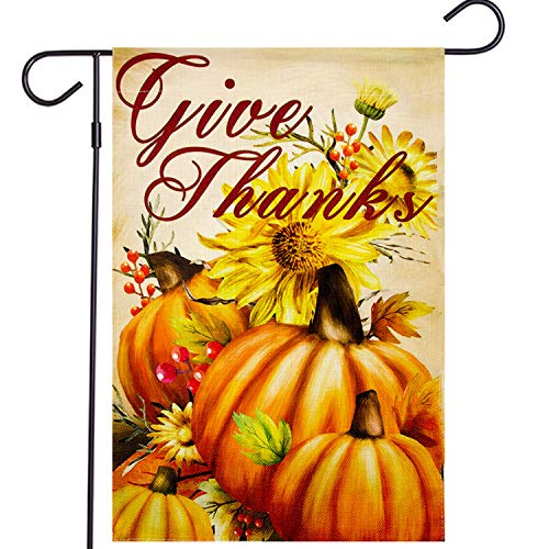 Iceyyyy Welcome Fall Thanksgiving Pumpkin Garden Flag - Double Sided Decorative Autumn Yard Burlap Banner for Indoor & Outdoor Decoration (Style 2) - Thumbnail 5