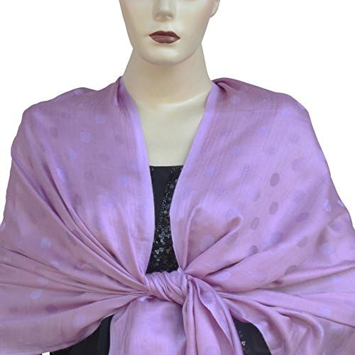 Pashm Silk Soft Pashmina Dotted Design Stole Shawl 78"X28"