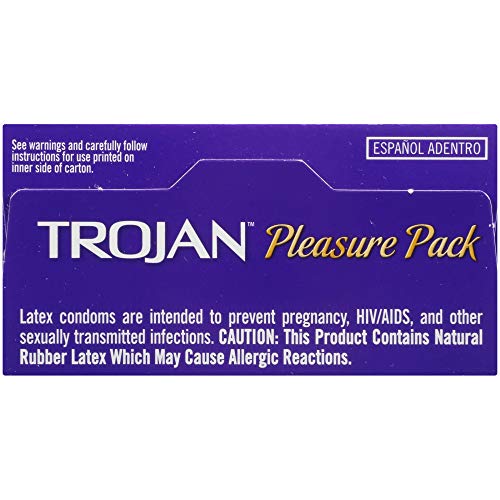 TROJAN PLEASURE VARIETY PACK LUBRICATED CONDOMS – 12 COUNT