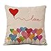 Set of 4 Sofa Throw Pillow Covers, YIFAN 1717 Inch Colorful Love Heart Decorative Pillowslip Square Fashion Throw Pillow Case Cushion Cover Home Decor