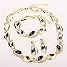 MOOCHI 18K Gold Plated Oval Beads Chain Necklace Earrings Ring Jewelry Set