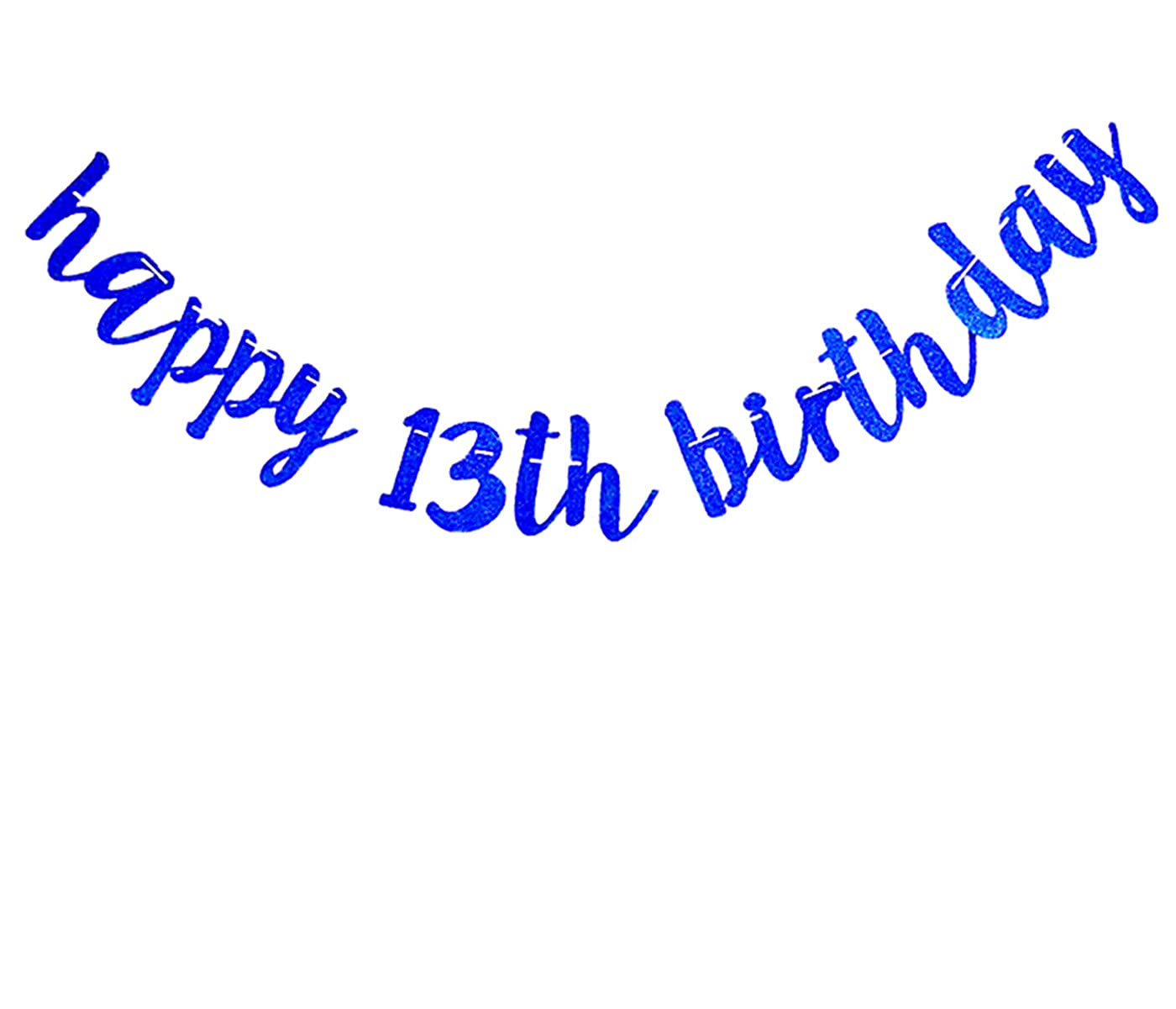 bng-bng 13TH Birthday Banner Boys Blue Official Teeanger Birthday Party Decoration Glittery Happy 13th Birthday Bunting 13 Banner for 13 Years Old Teenager Birthday Party Decorations Photo Backdrop