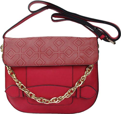 Arcadia Fashion Shoulder Handbag Purse Messenger bag With Premium Metal Accessories (Red) JST2111-RD