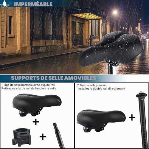 MLIAIMCE Bike Saddle Oversized Bicycle Saddle Bounce Memory Foam Comfortable Waterproof Breathable Hollow Ergonomic Saddle Road Bike MTB Saddle for Men Women Kids 11