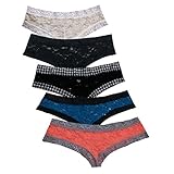 Fiori Women's Sexy Hipster Cheeky Lace Panty (Large, Multicolor 2)